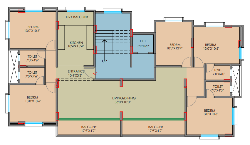 4.5 BHK Seventh Floor Plan - Satvik Villa
